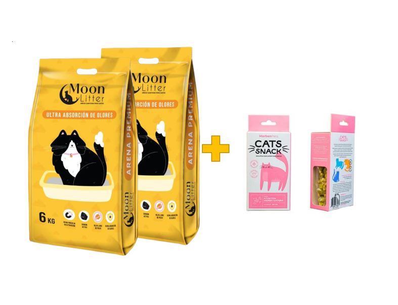 Arena Aglutinante 12 Kg + 1 Caja Cat Snack.