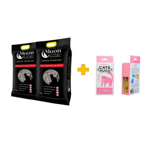 Arena Aglutinante 12 Kg + 1 Caja Cats Snack-arena-para-gato