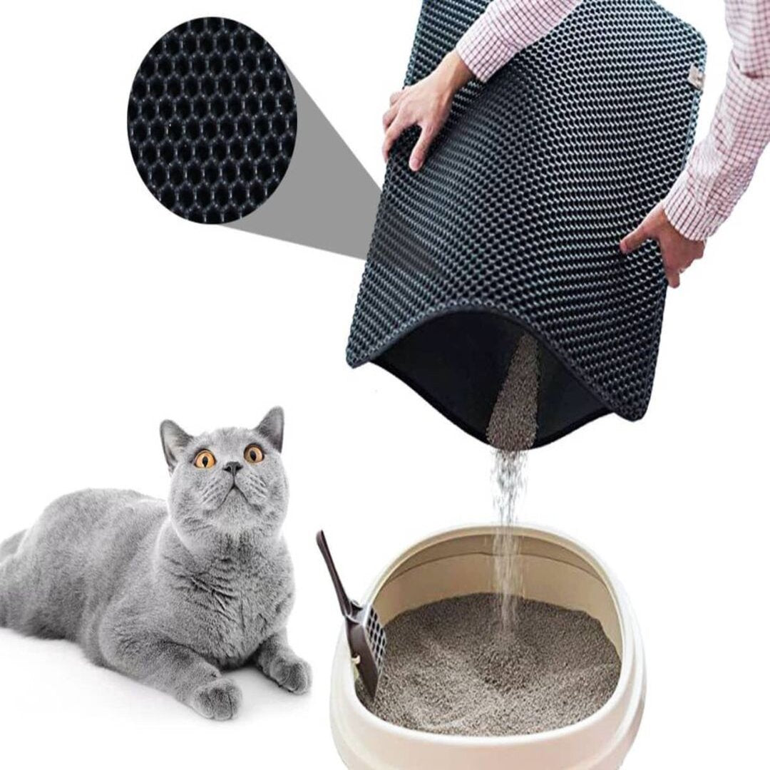 Alfombra recolectora Negra 45x60 CM-arena-para-gato