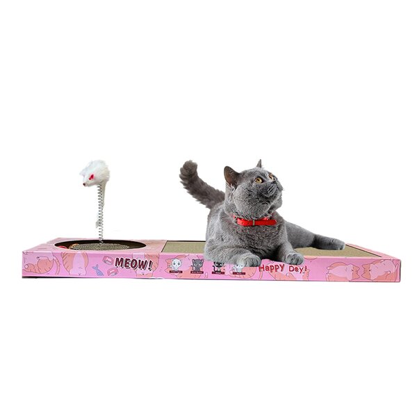 Rascador Interactivo de cartón-arena-para-gato