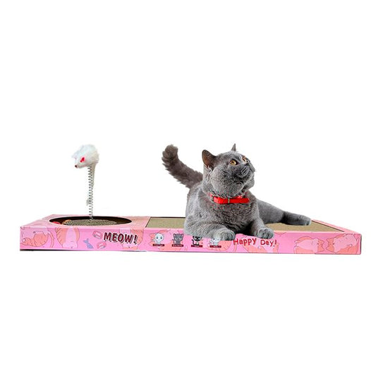 Rascador Interactivo de cartón-arena-para-gato